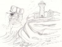 Snowy lighthouse ghost